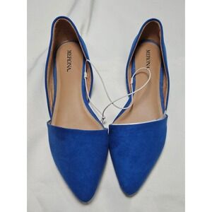 Merona Blue Poppy D Orsay Pointed Toe Flats Shoes Women's Size 5.5